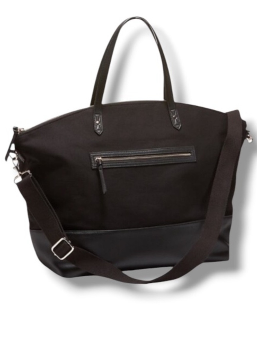 Old Navy Women’s Black Canvas Weekender Tote Travel Bag Gold Details